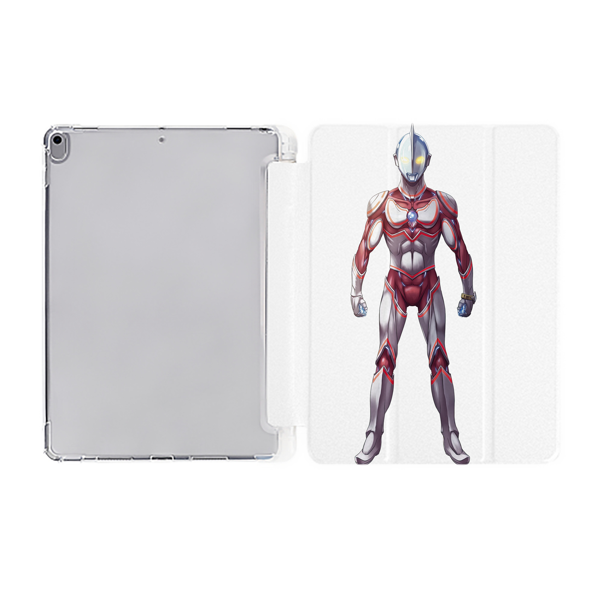 （画像用） ウルトラマン Ultraman IPad ケース ペン収納付き 三つ折りスタンド PUレザー×シリコン 対応機種9.5/10.5/10.9インチ